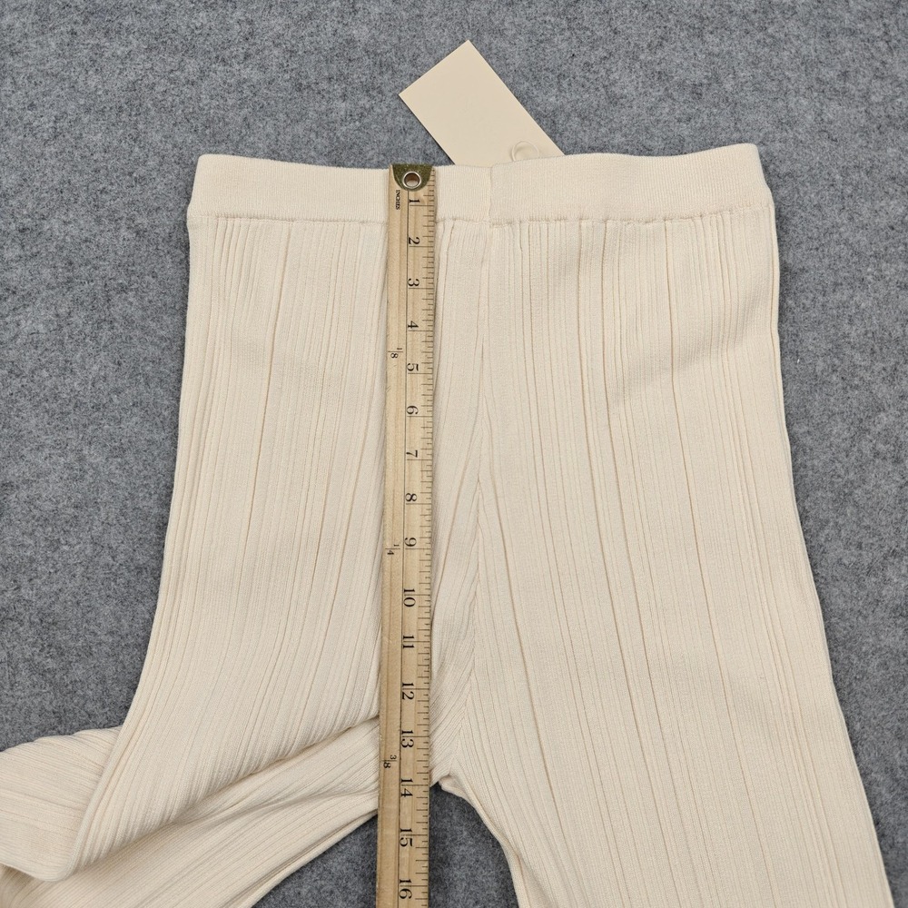 Meshki Pants Womens M White Knit Deanna Wide Leg Elastic Waist Stretch Lounge - Picture 8 of 10